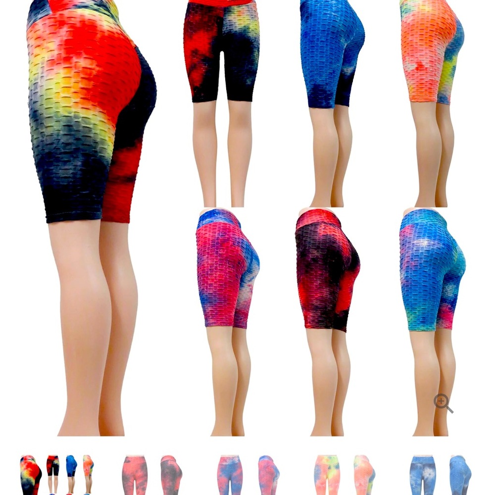 Tie dye biker leggings shorts
